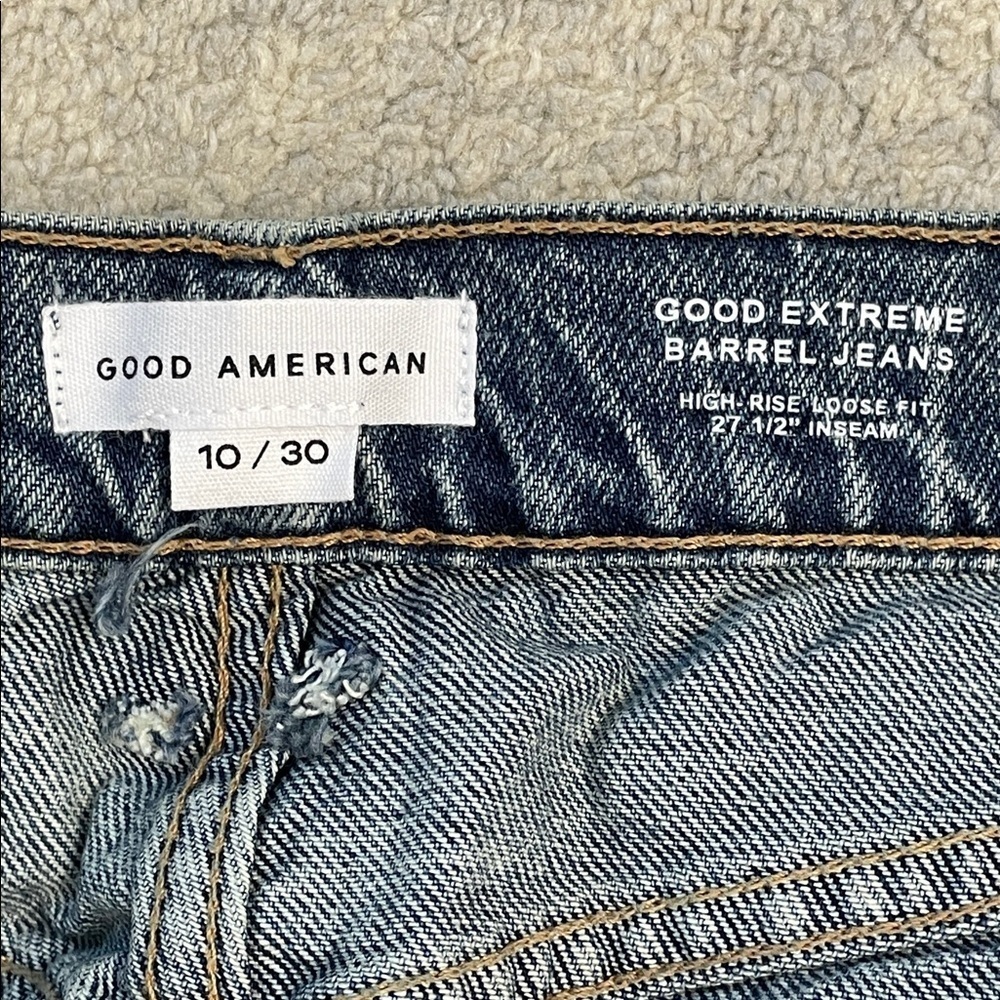 NWT Good American Good Extreme Barrel Jeans High Rise Wide Loose Indigo Sz 10 30 - Picture 9 of 15